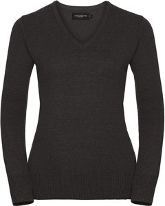 Russell Collection RU710F - Contemporary CottonBlend V-Neck Sweater