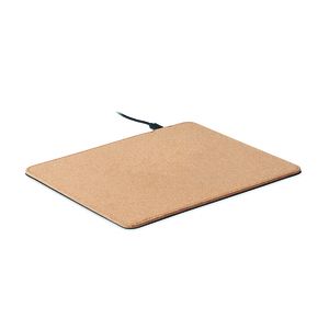 WIRELESS MATTY Eco-Friendly Cork Mouse Pad with 15W Wireless Charger - GiftRetail MO6476