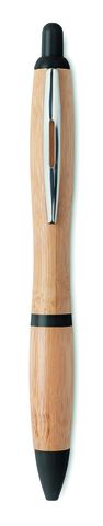 RIO BAMBOO Eco-Friendly Bamboo and ABS Push Button Ball Pen - GiftRetail MO9485