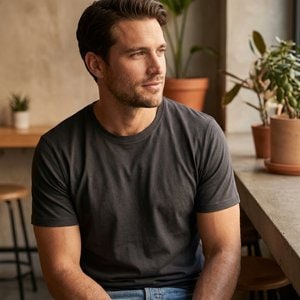 EXCD BY PROMODORO EX3077 - Men's Durable Quick-Dry Cotton Blend T-Shirt