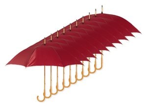 Pack of 10 GiftRetail KC5132 - CALA Elegant Wooden Handle Windproof Umbrella