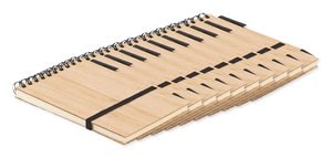 Pack of 100 GiftRetail MO6528 - SONORABAM Eco-Friendly Bamboo A6 Notepad and Pen Set