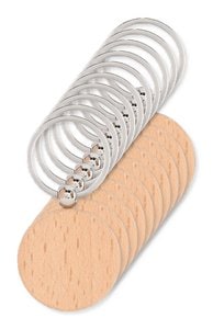 Συσκευασία 10 GiftRetail MO9773 - TOTY WOOD Round wooden key ring